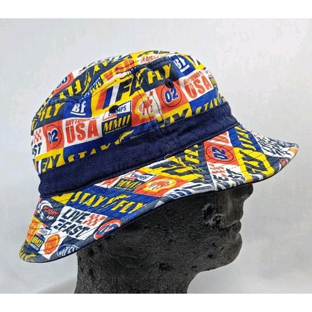 Born Fly Originals Men's Cap Multicolor Car Racing Theme Bucket Hat L/XL - Picture 4 of 9